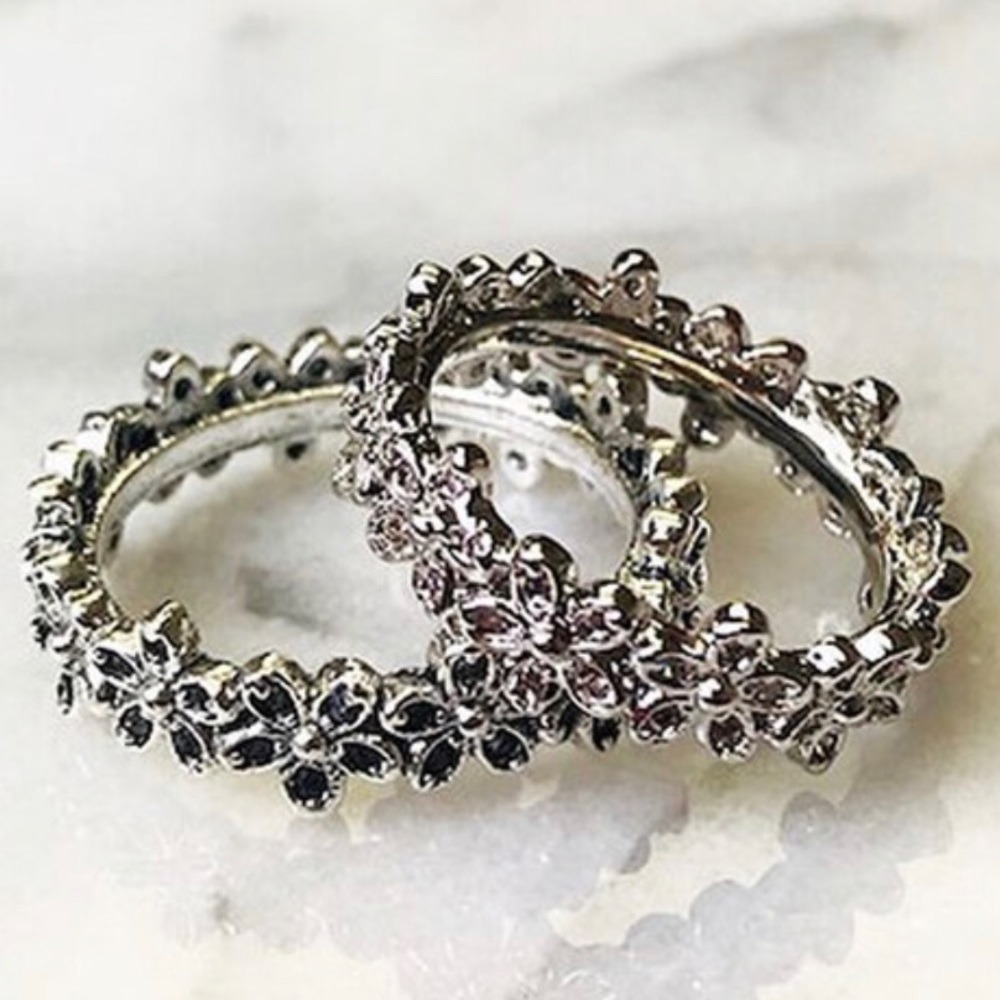 Flower Band w/Clear Cubic Zirconia 6, 7,8 or 9,NWT